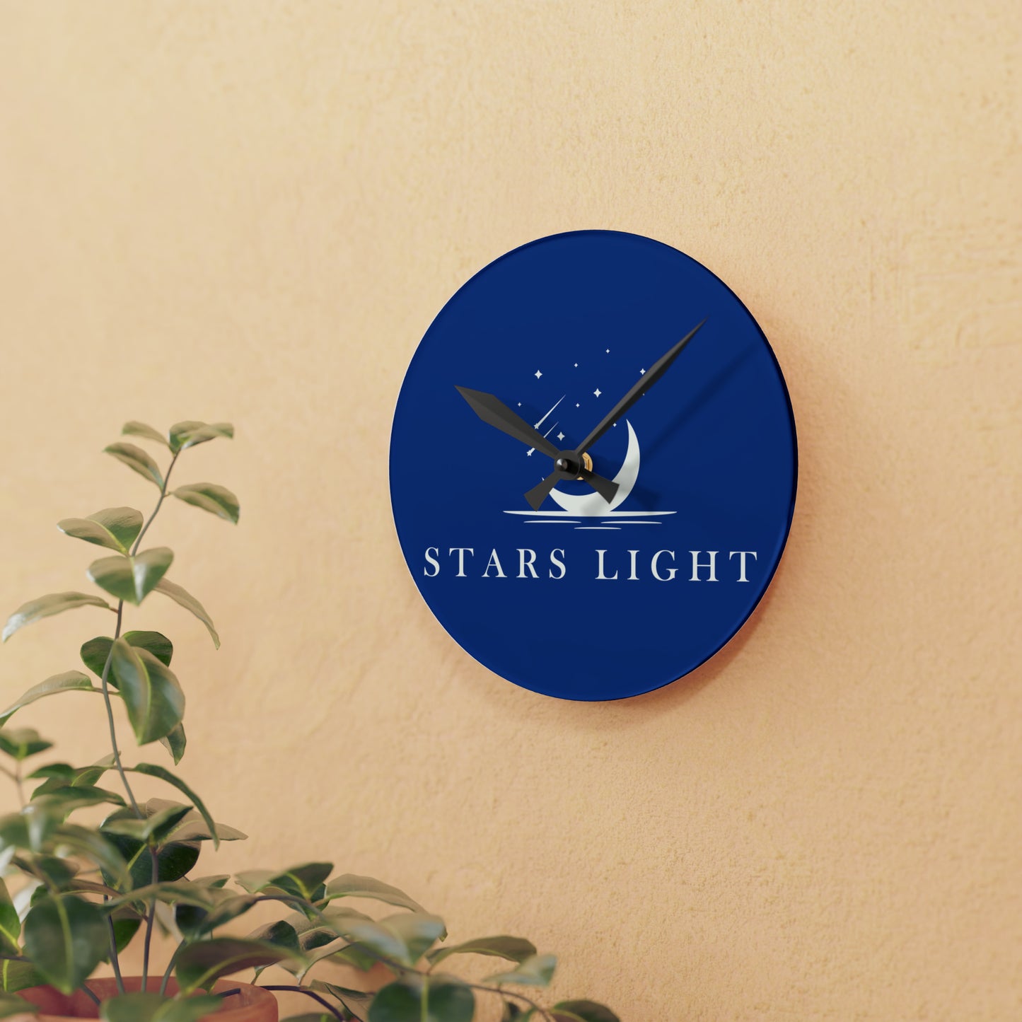 Stars Light Collection Blue Acrylic Wall Clock