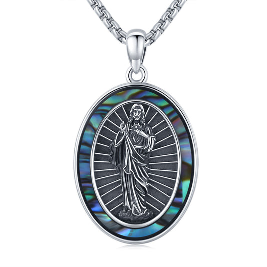 925 Sterling Silver Saint Jude Opal Necklace