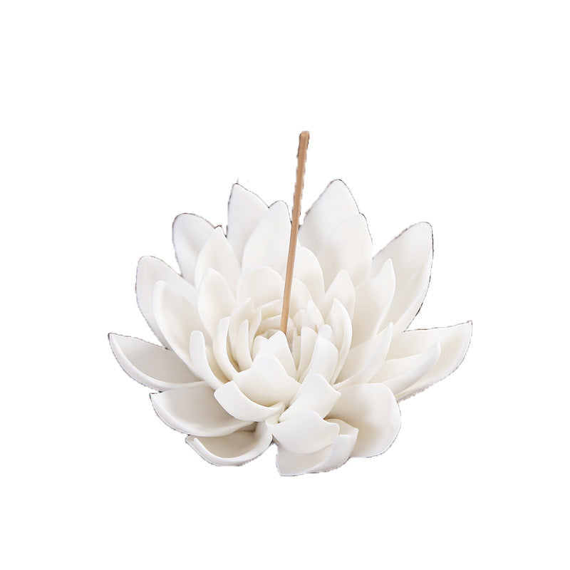 White Porcelain Lotus Incense Holders