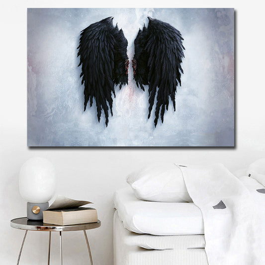 Black and White Angel Wings Decorative Painting - 3 Sizes