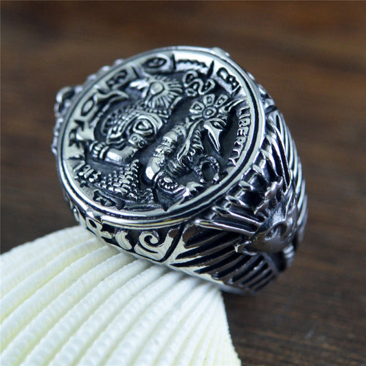 Egyptian Anubis Stainless Steel Ring