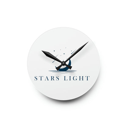 Stars Light Collection White Acrylic Wall Clock