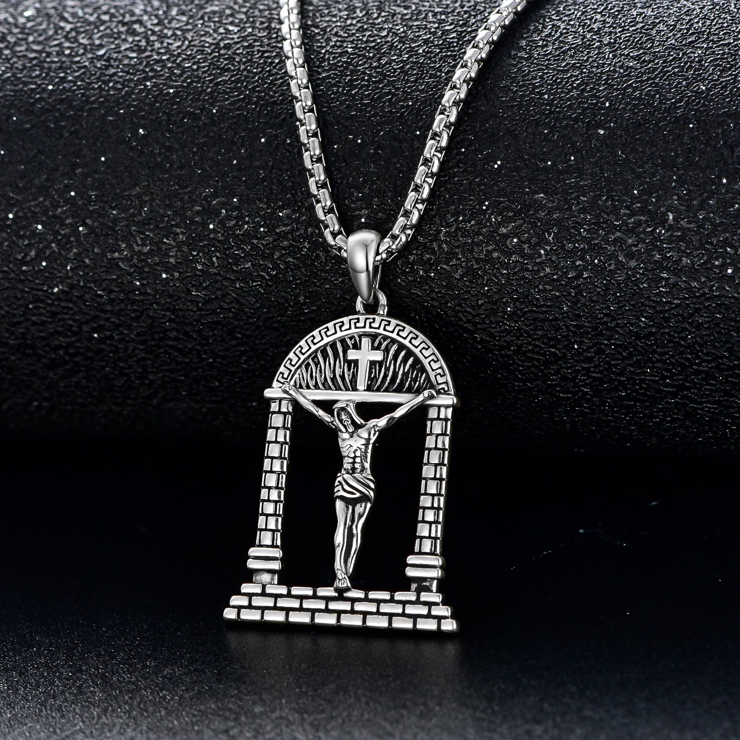 Sterling Silver Jesus Crucifix Necklace