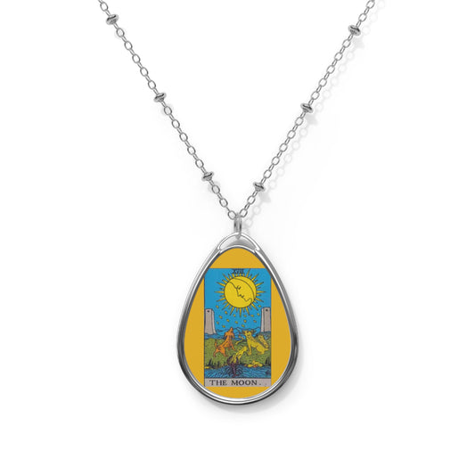 The Moon Tarot Oval Necklace
