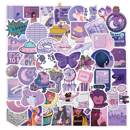 Cute Purple Graffiti Stickers