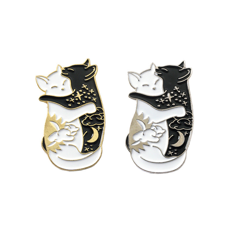 Moon and Sun Cat Pin 🐈‍⬛
