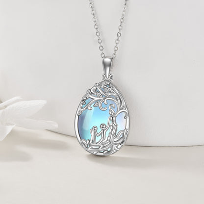 Sterling Silver Moonstone Tree of Life Necklace