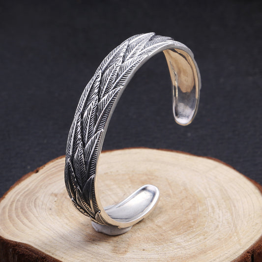 Sterling Silver Feather Bracelet
