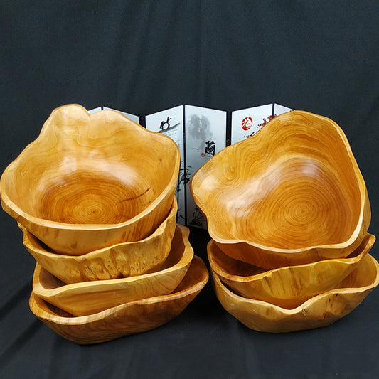 Household Irregular Root Carved Wooden Tray