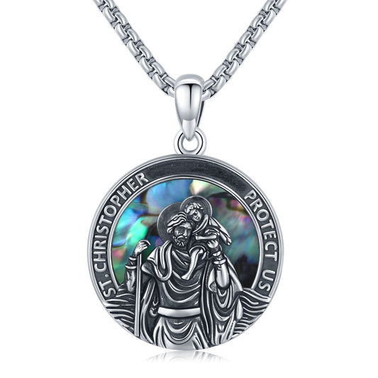 925 Sterling Silver Saint Christopher Necklace