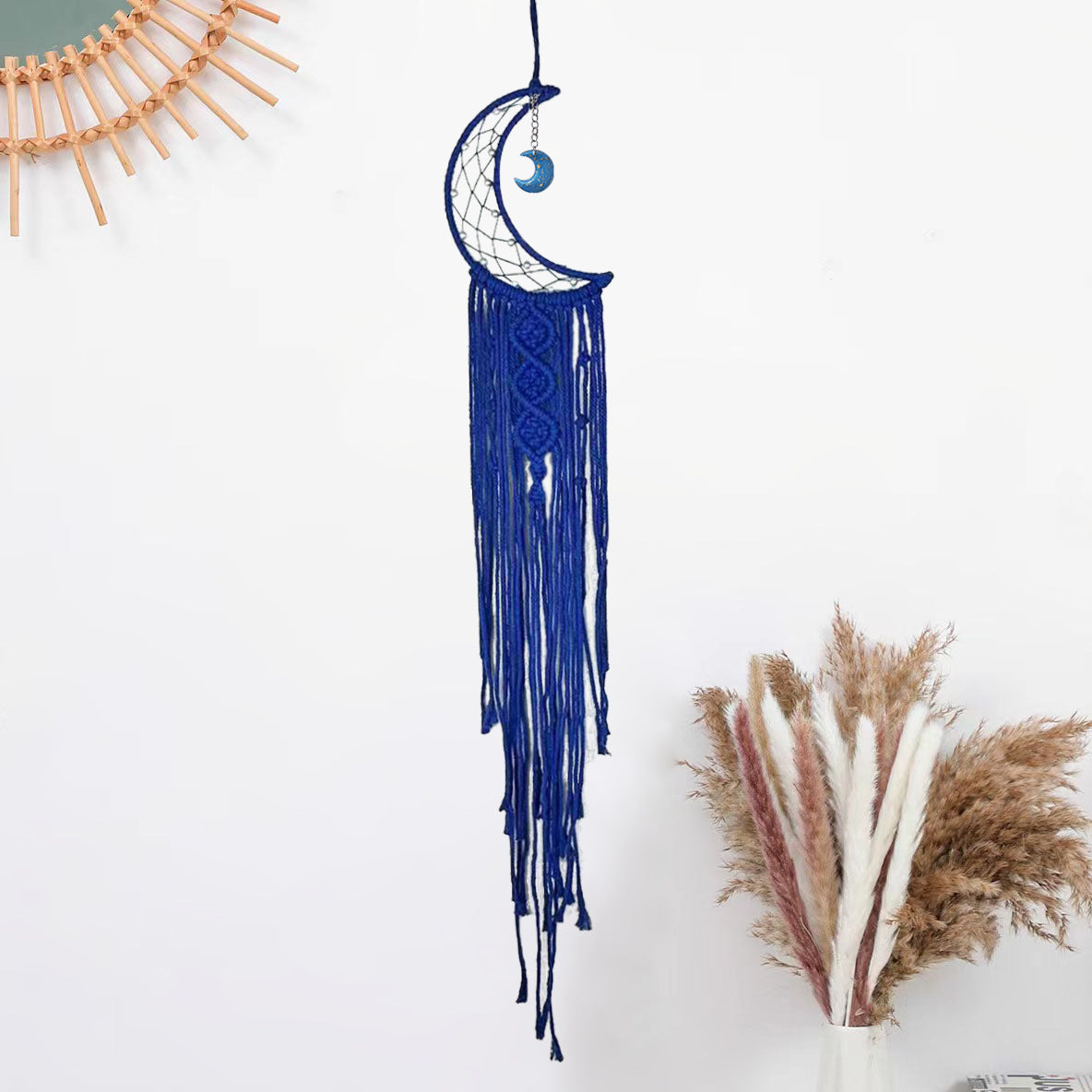 Moon Dreamcatcher Handmade Woven Pendant