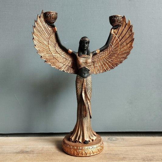 Goddess Isis Resin Candlestick Holder