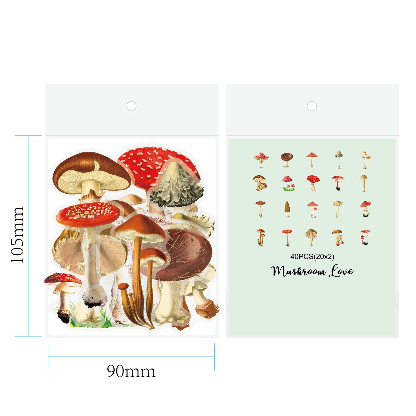 Retro Flower Nature Book DIY Hand Account Material Mushroom Sticker