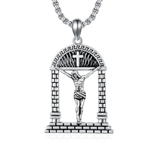 Sterling Silver Jesus Crucifix Necklace