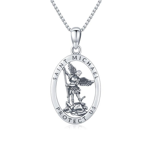 925 Sterling Silver Saint Michael Necklace