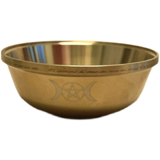 Pure Magic Copper Altar Ritual Bowl with Cresent Moon Pentagram