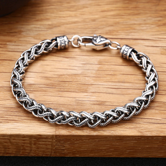 925 Sterling Silver Thick Dynamic Rope Bracelet