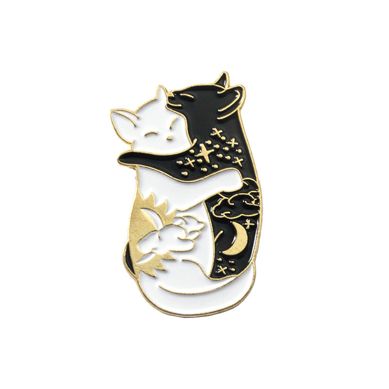 Moon and Sun Cat Pin 🐈‍⬛