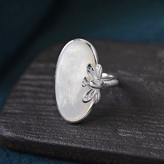 925 Sterling Silver Mother-Of-Pearl Ring