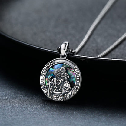 925 Sterling Silver Saint Christopher Necklace