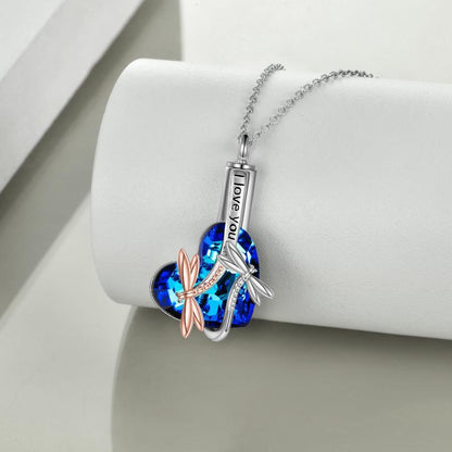 s925 Dragonfly Crystal Urn Necklace