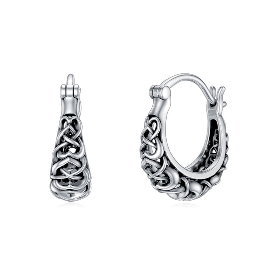 925 Sterling Silver Celtic Knot Hoop Earrings